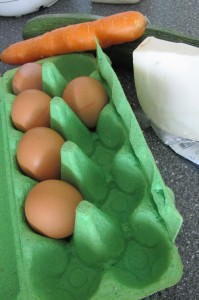 Gezonde voeding voor kinderogen - eieren wortel kaas